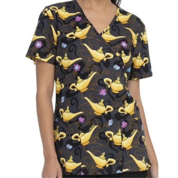 Aladdin Magic Lamp Scrub Top Medical Uniform Shirt - Picture 2 of 6